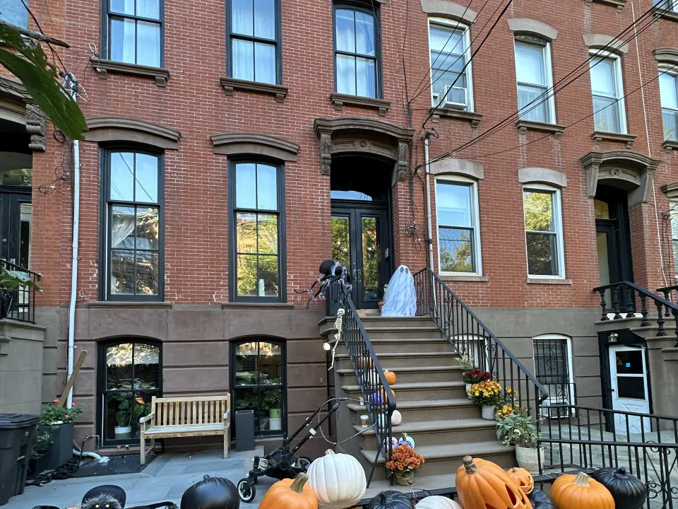 Row houses and low-rise apartment buildings in Hoboken, New Jersey